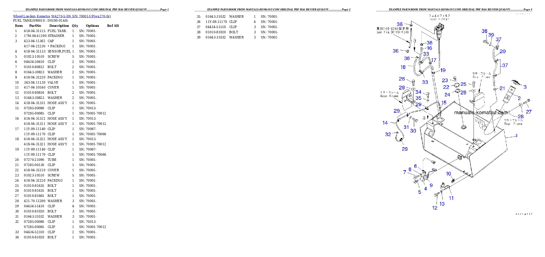 Protected: WA270-5-SN S/N 70001-UP Partsbook