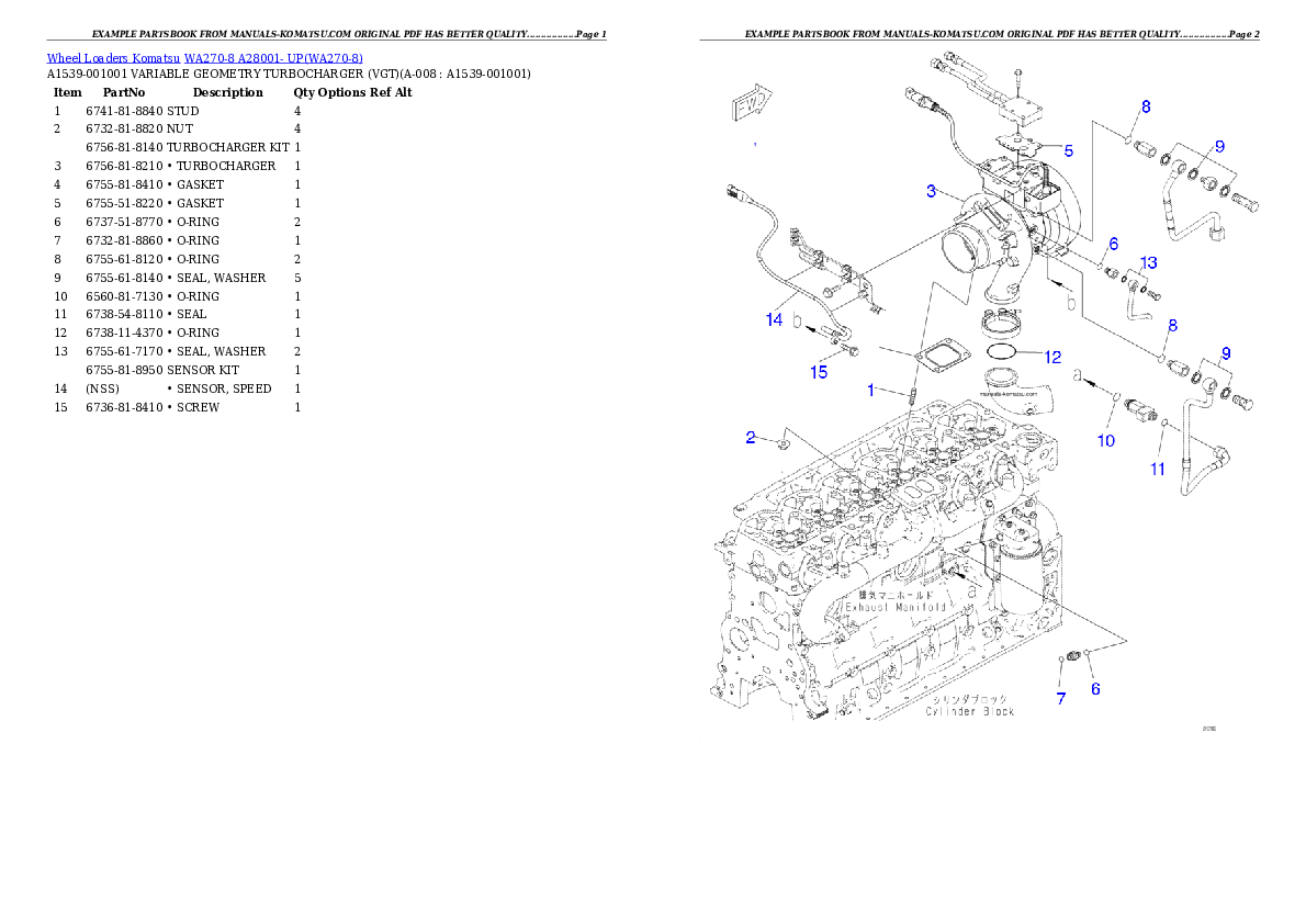 Protected: WA270-8  A28001- UP Partsbook