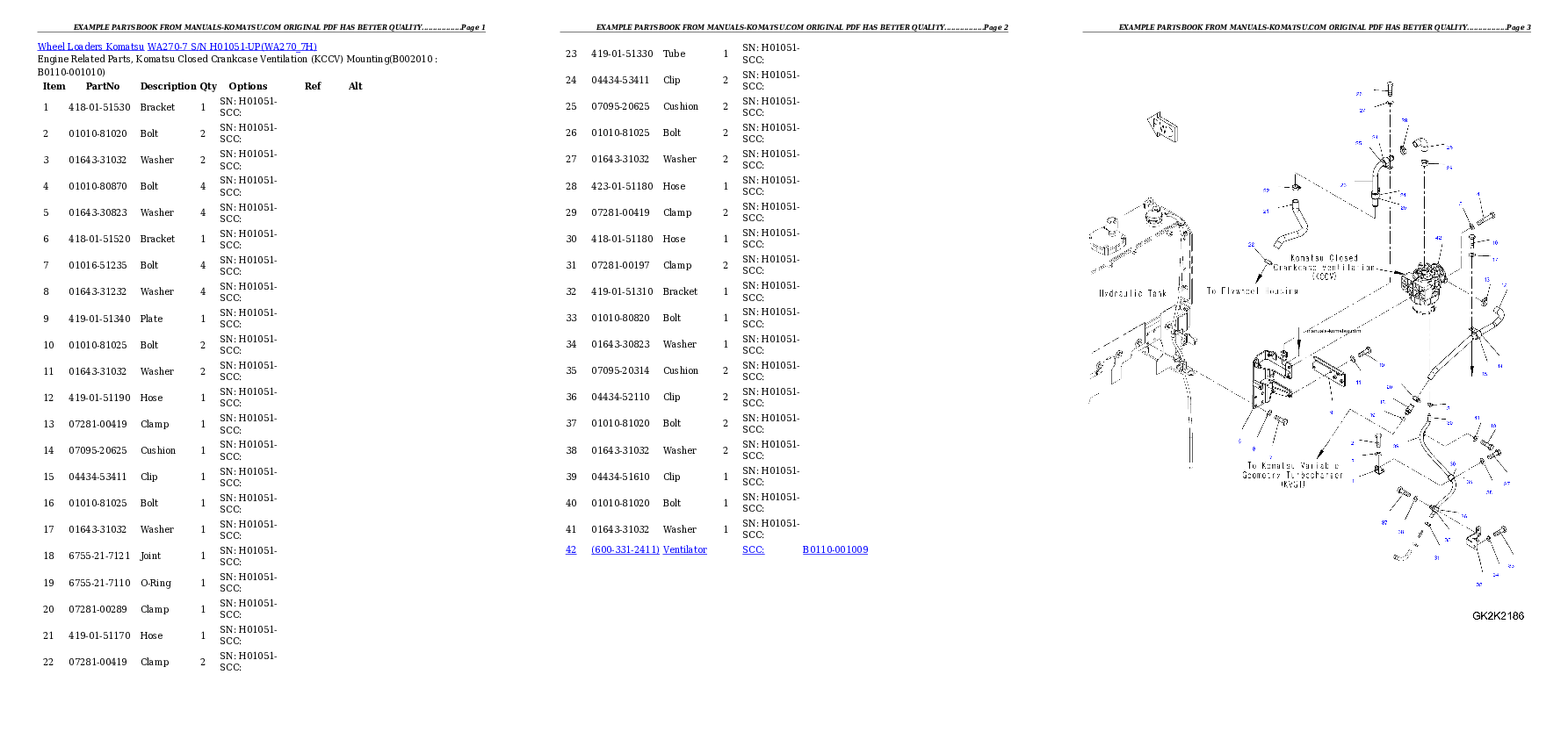 Protected: WA270-7 S/N H01051-UP Partsbook