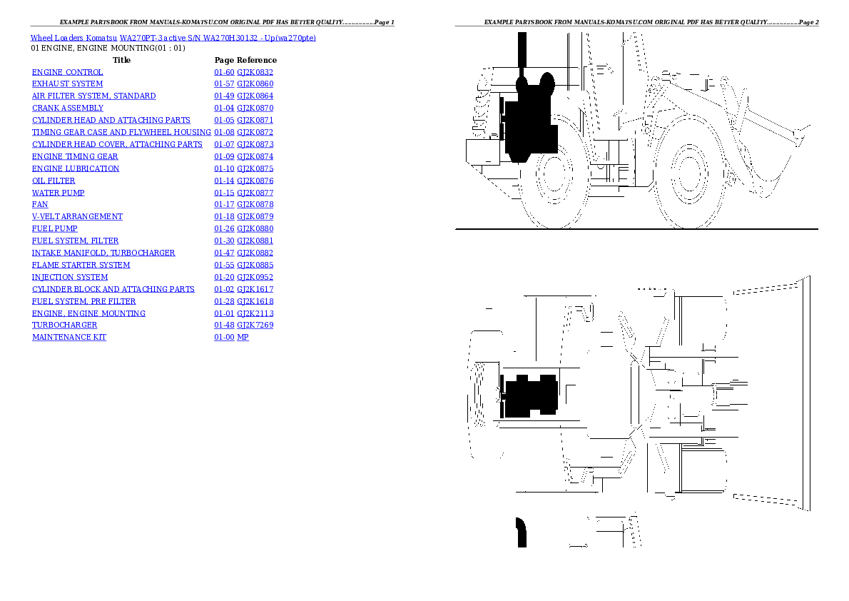 WA270PT-3 active S/N WA270H30132 - Up Partsbook