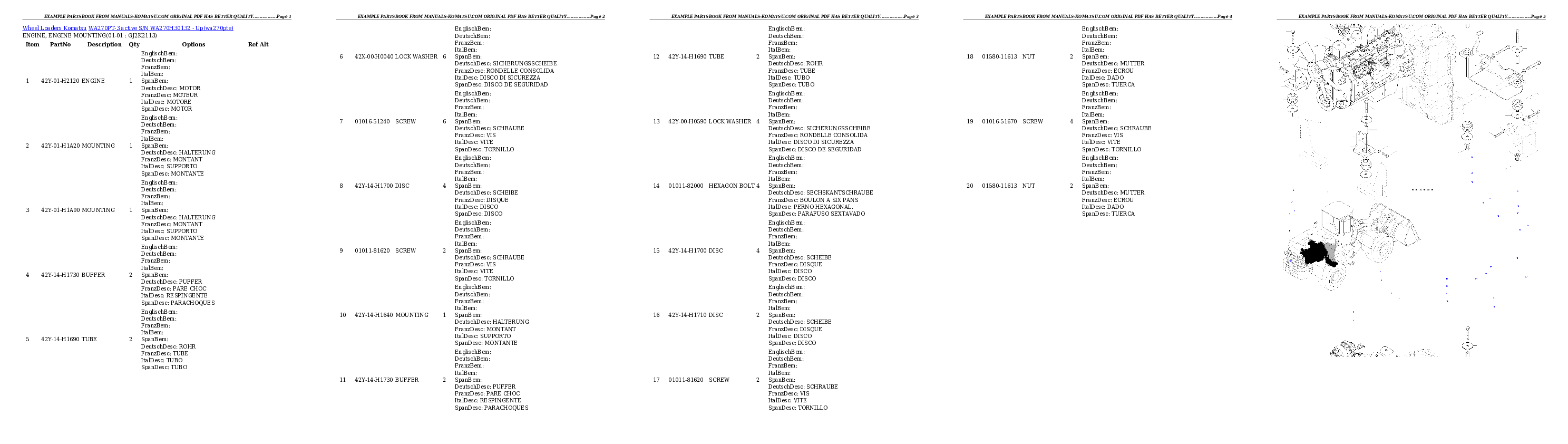 WA270PT-3 active S/N WA270H30132 - Up Partsbook