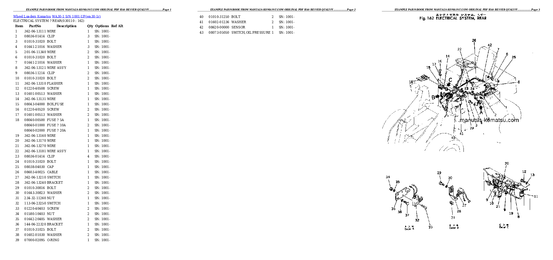 Protected: WA30-1 S/N 1001-UP Partsbook