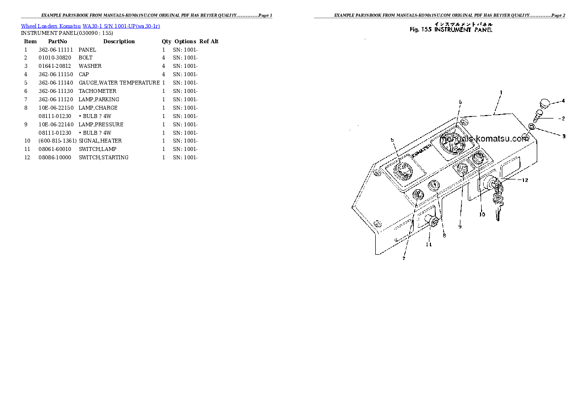 Protected: WA30-1 S/N 1001-UP Partsbook