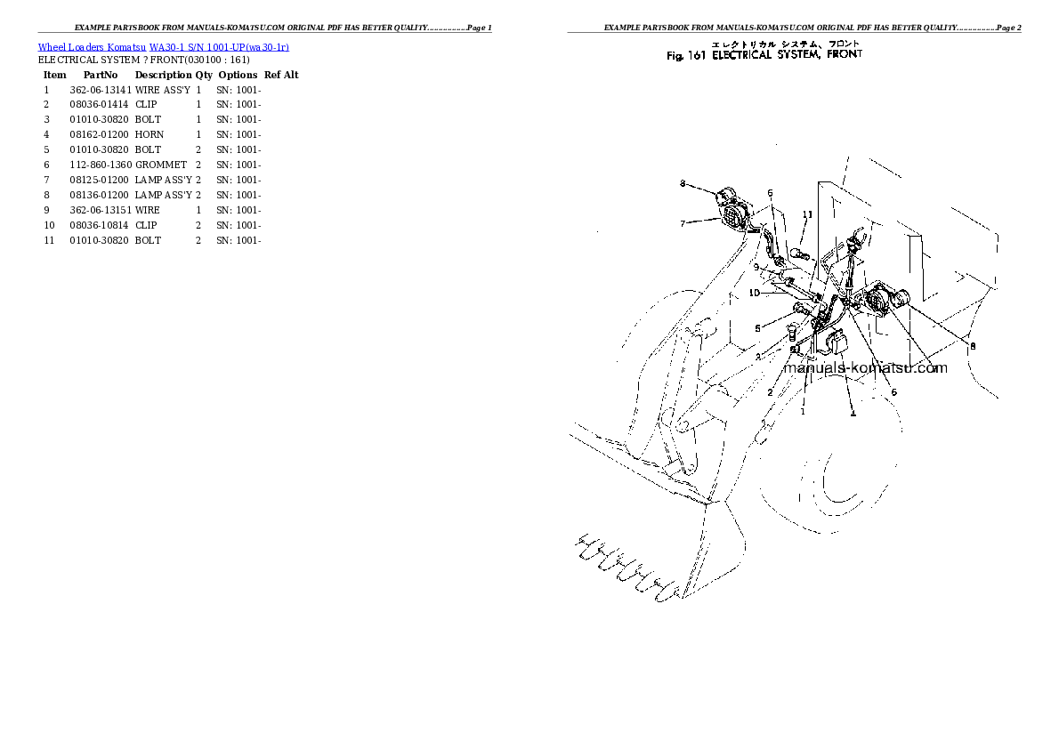 Protected: WA30-1 S/N 1001-UP Partsbook