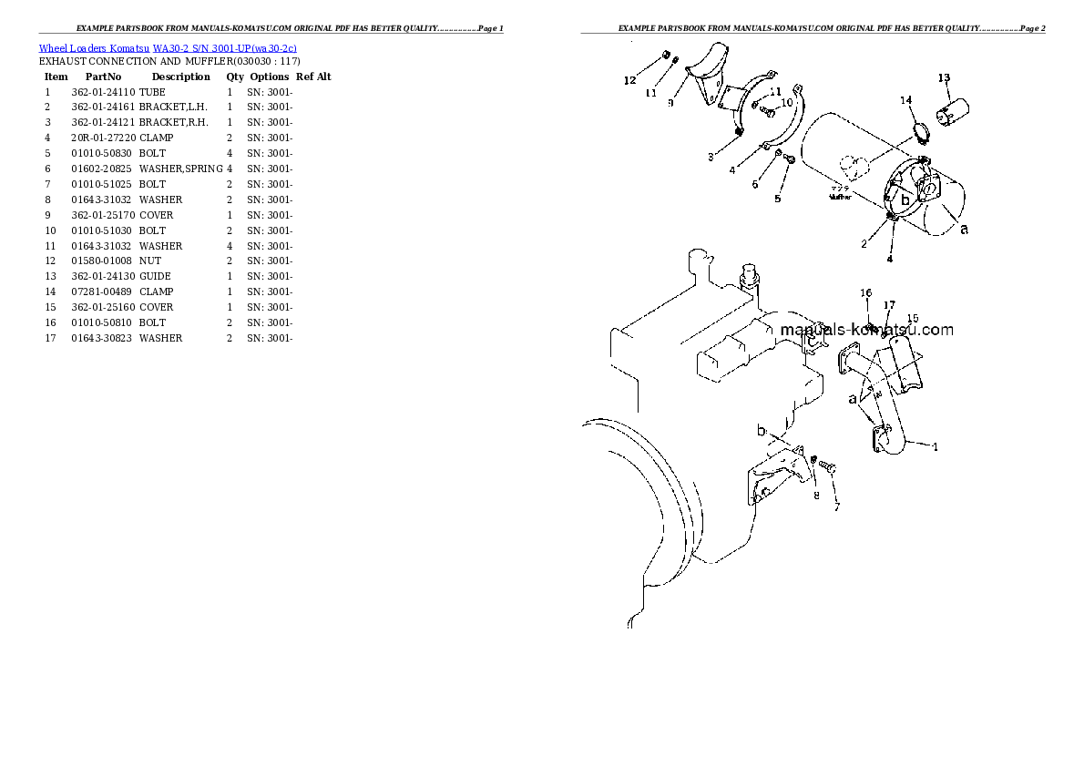 WA30-2 S/N 3001-UP Partsbook