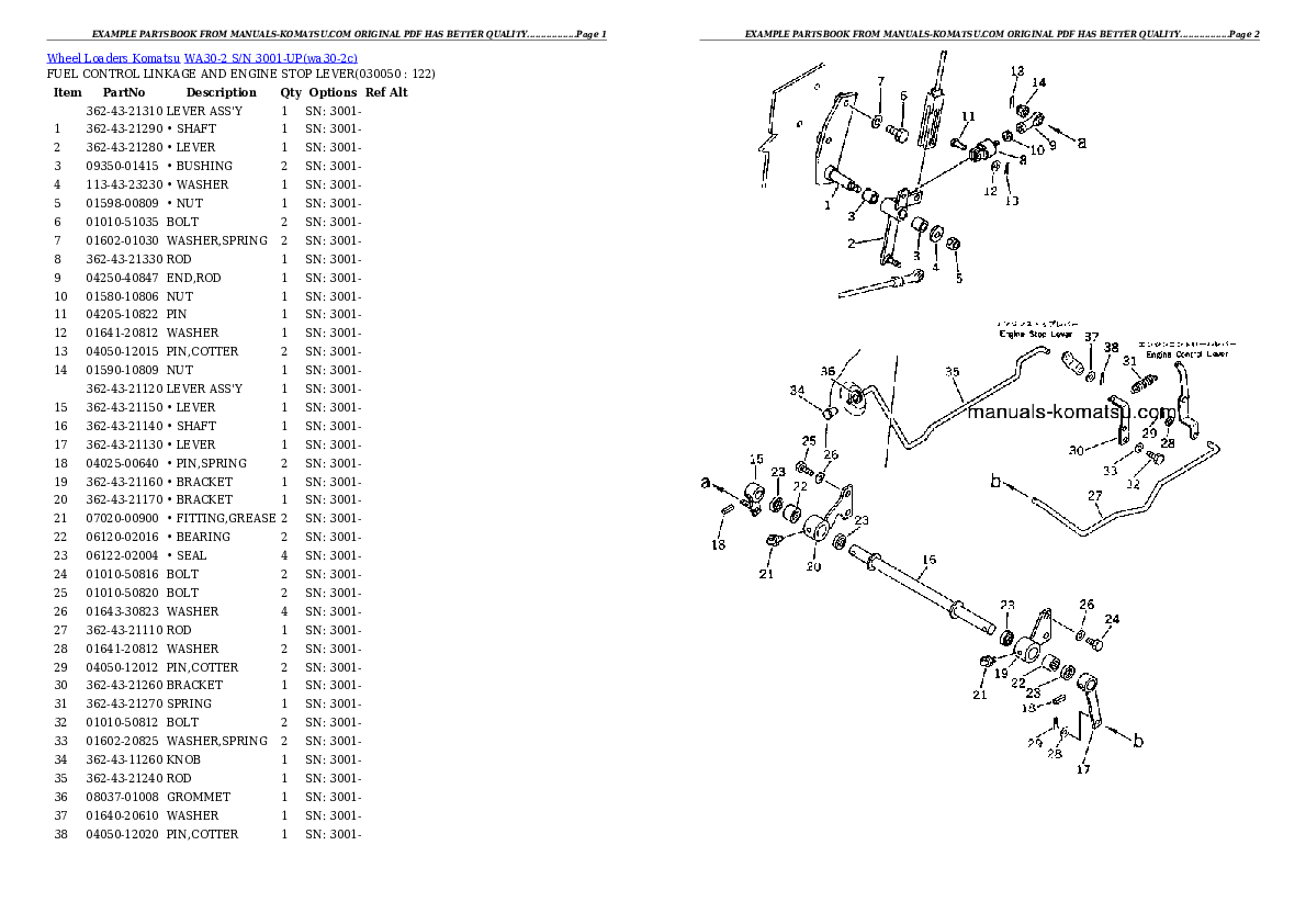 Protected: WA30-2 S/N 3001-UP Partsbook