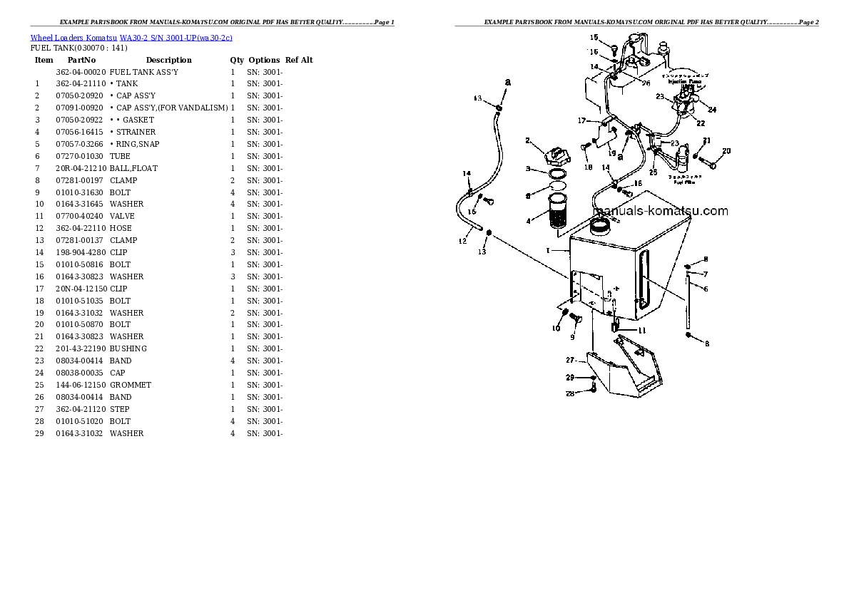 Protected: WA30-2 S/N 3001-UP Partsbook
