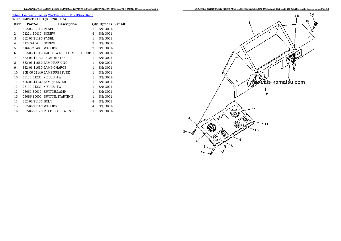 Protected: WA30-2 S/N 3001-UP Partsbook