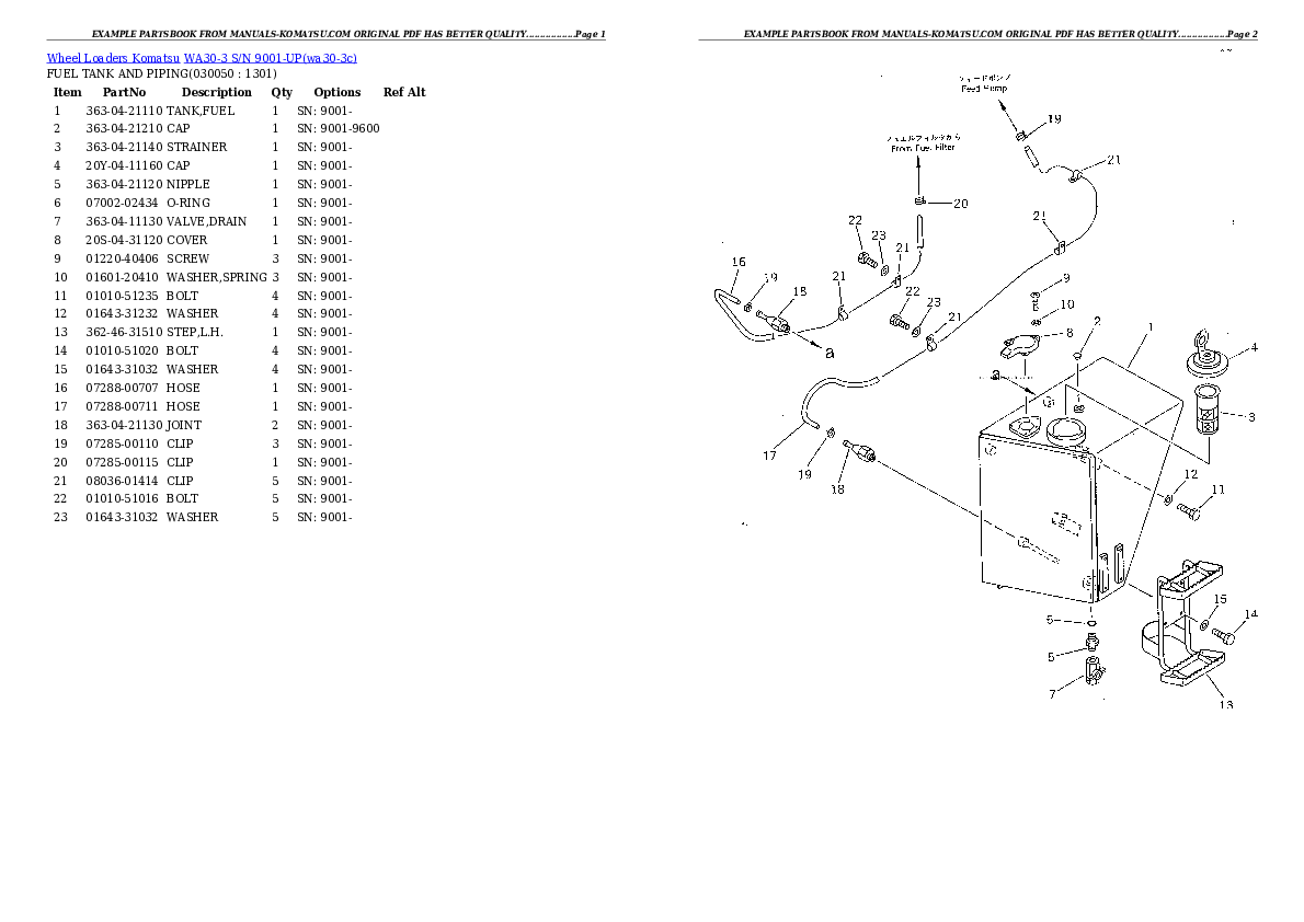 Protected: WA30-3 S/N 9001-UP Partsbook