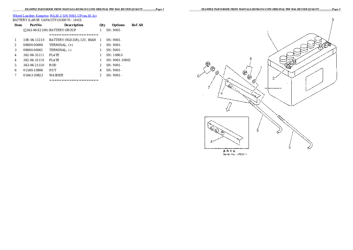 Protected: WA30-3 S/N 9001-UP Partsbook
