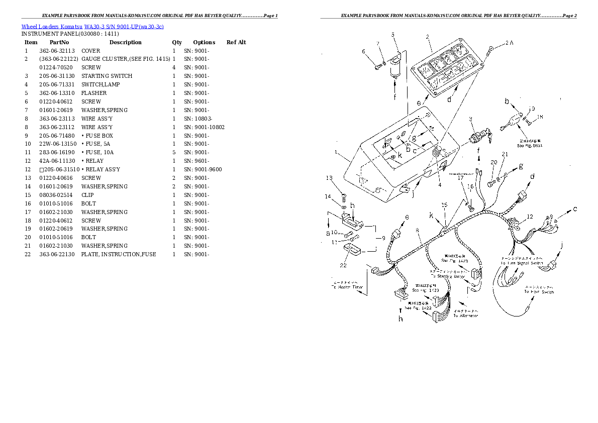 Protected: WA30-3 S/N 9001-UP Partsbook