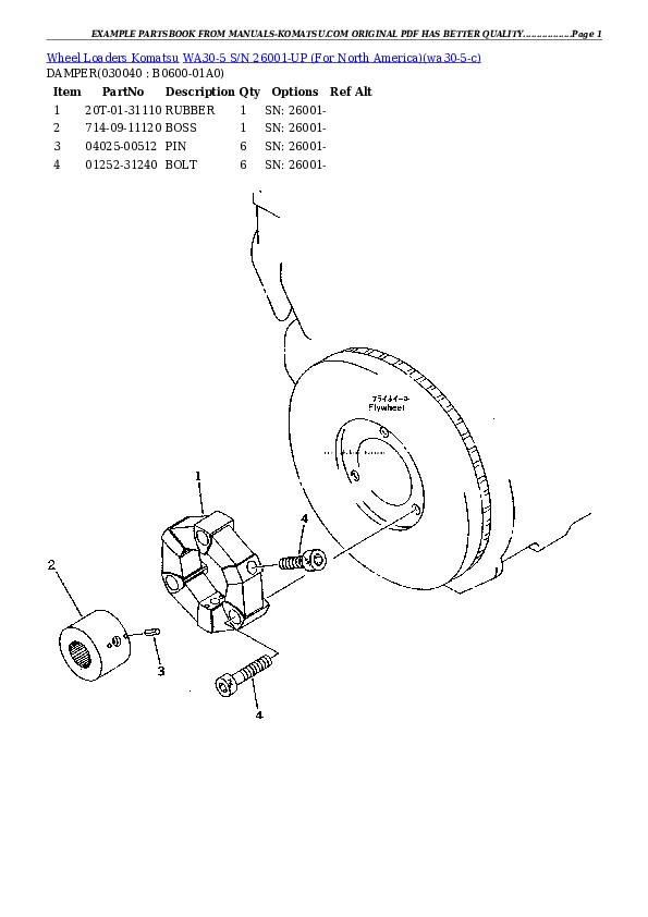 Protected: WA30-5 S/N 26001-UP (For North America) Partsbook