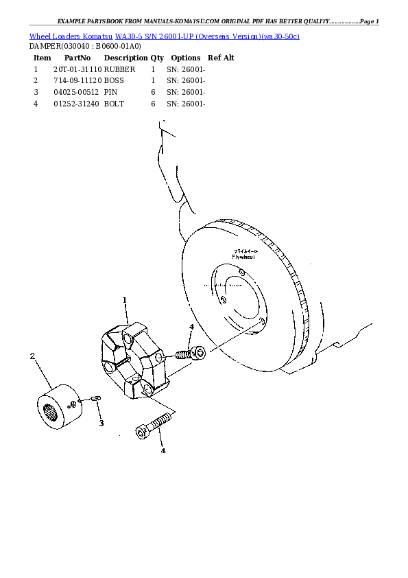 Protected: WA30-5 S/N 26001-UP (Overseas Version) Partsbook