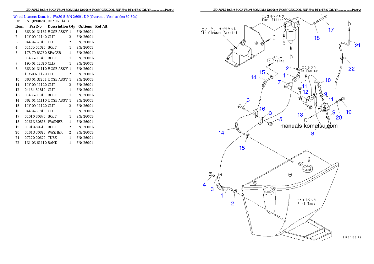 Protected: WA30-5 S/N 26001-UP (Overseas Version) Partsbook