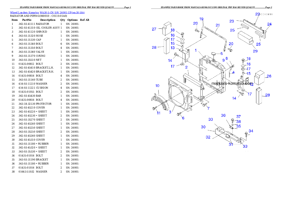 Protected: WA30-5-CN S/N 26001-UP Partsbook