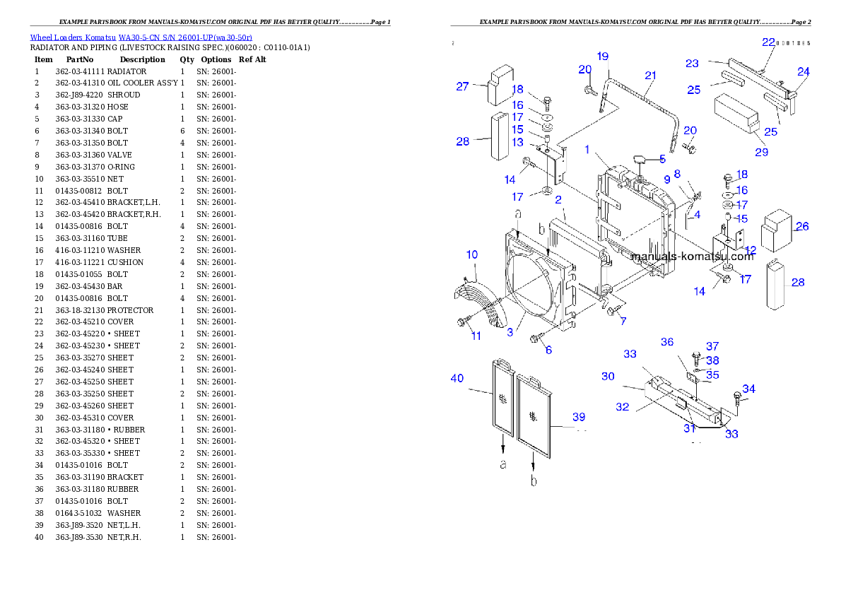 Protected: WA30-5-CN S/N 26001-UP Partsbook