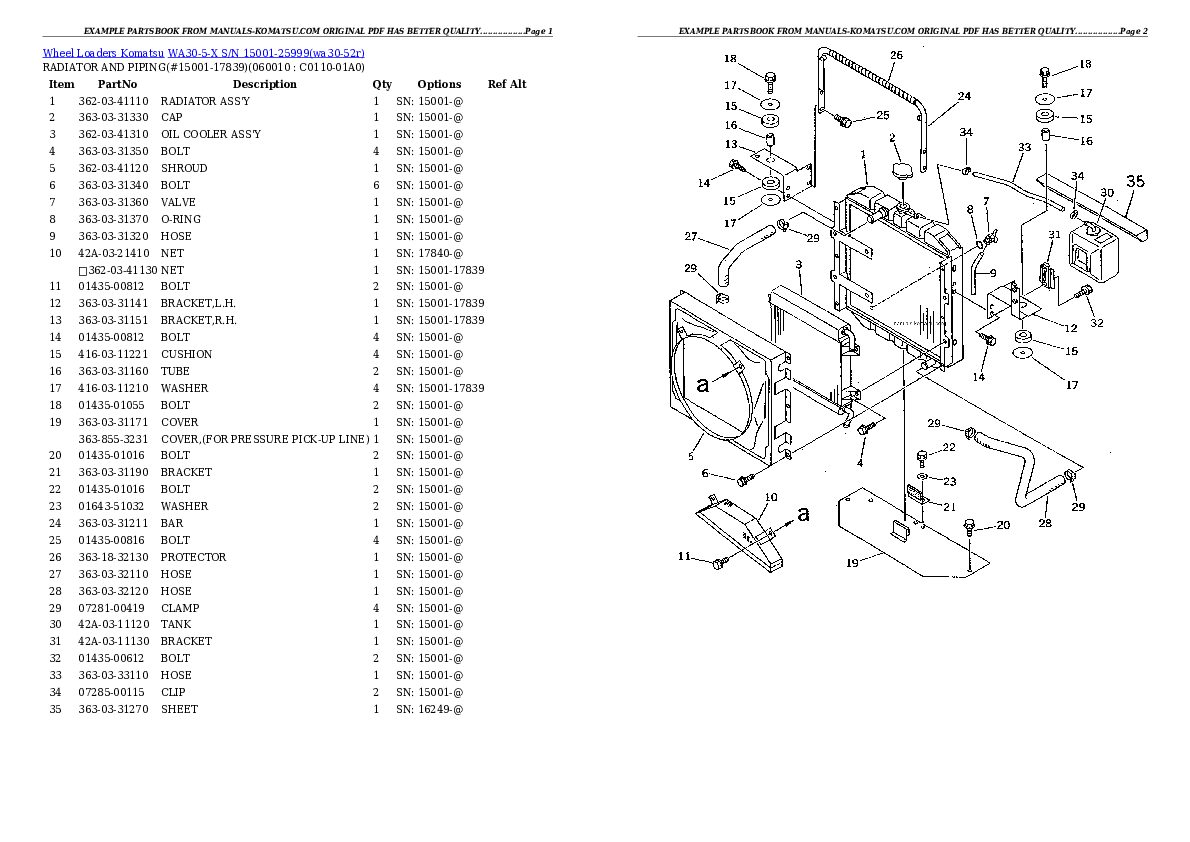 Protected: WA30-5-X S/N 15001-25999 Partsbook