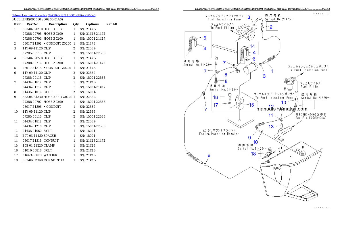 Protected: WA30-5 S/N 15001-UP Partsbook