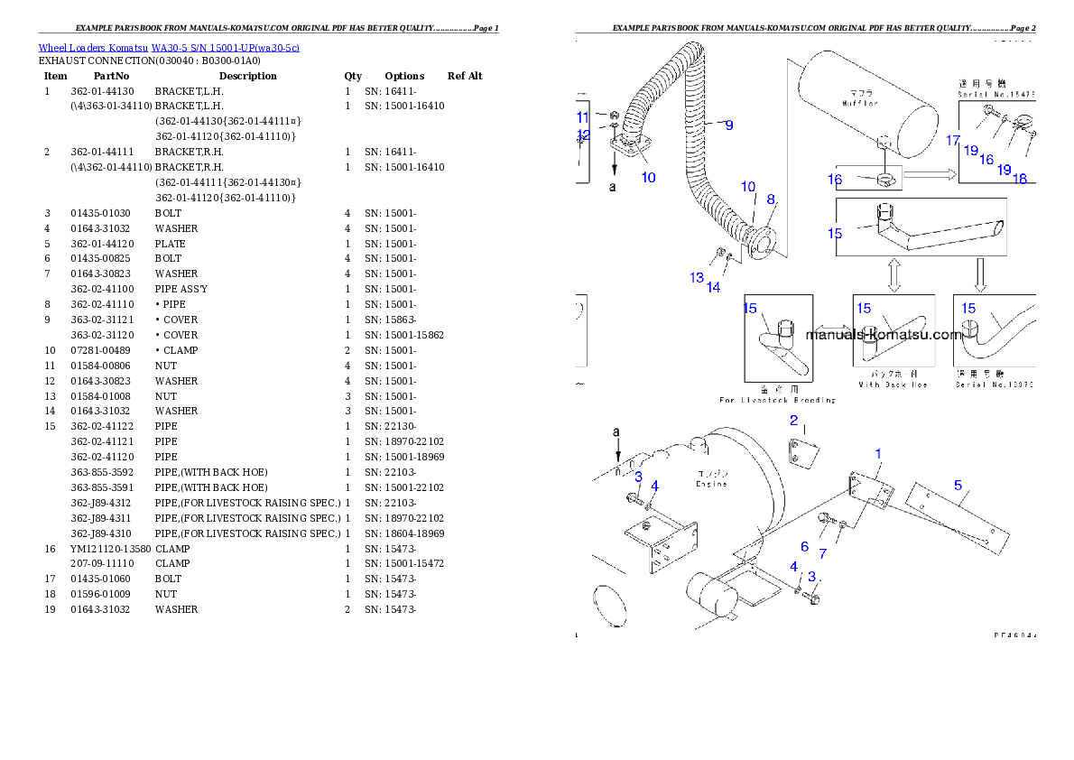 Protected: WA30-5 S/N 15001-UP Partsbook