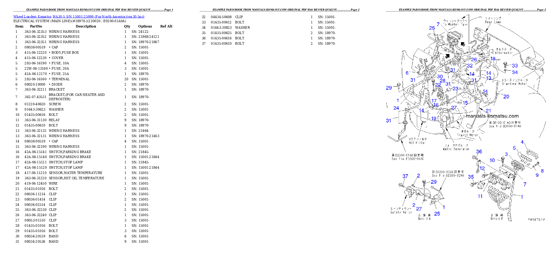 Protected: WA30-5 S/N 15001-25999 (For North America) Partsbook