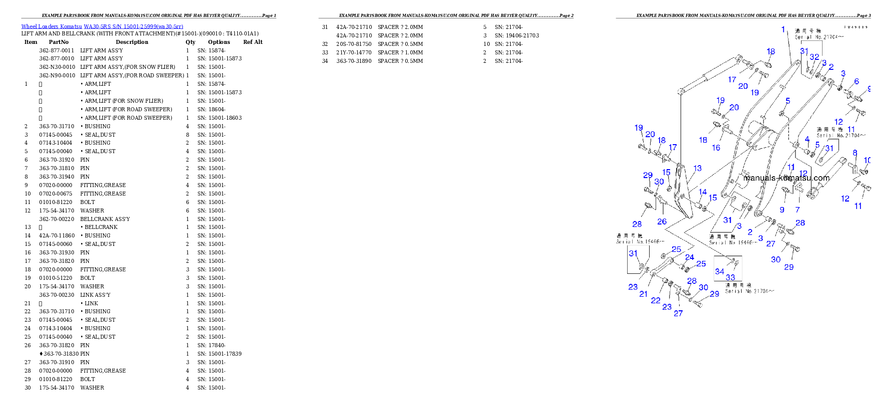 Protected: WA30-5RS S/N 15001-25999 Partsbook