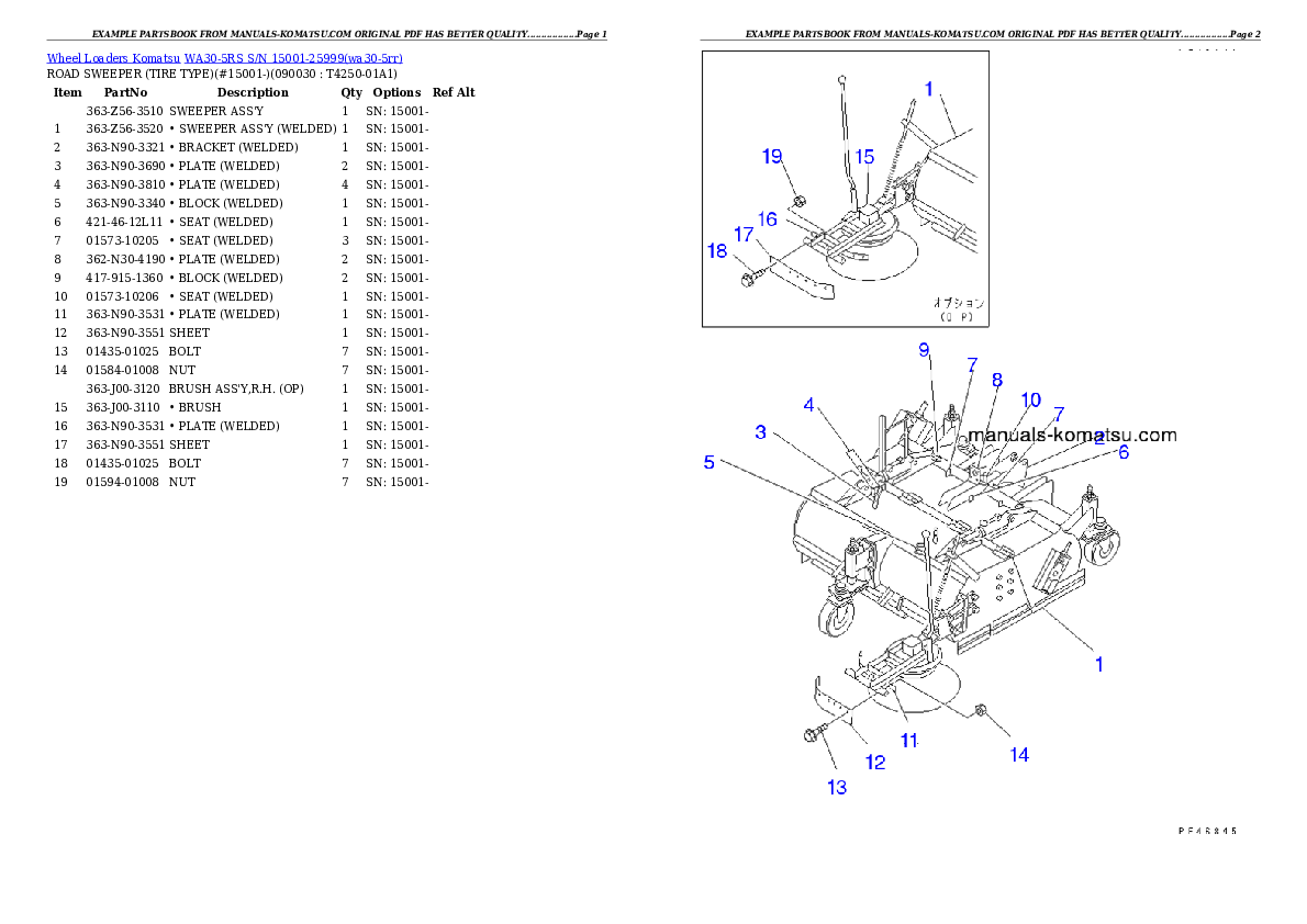 Protected: WA30-5RS S/N 15001-25999 Partsbook