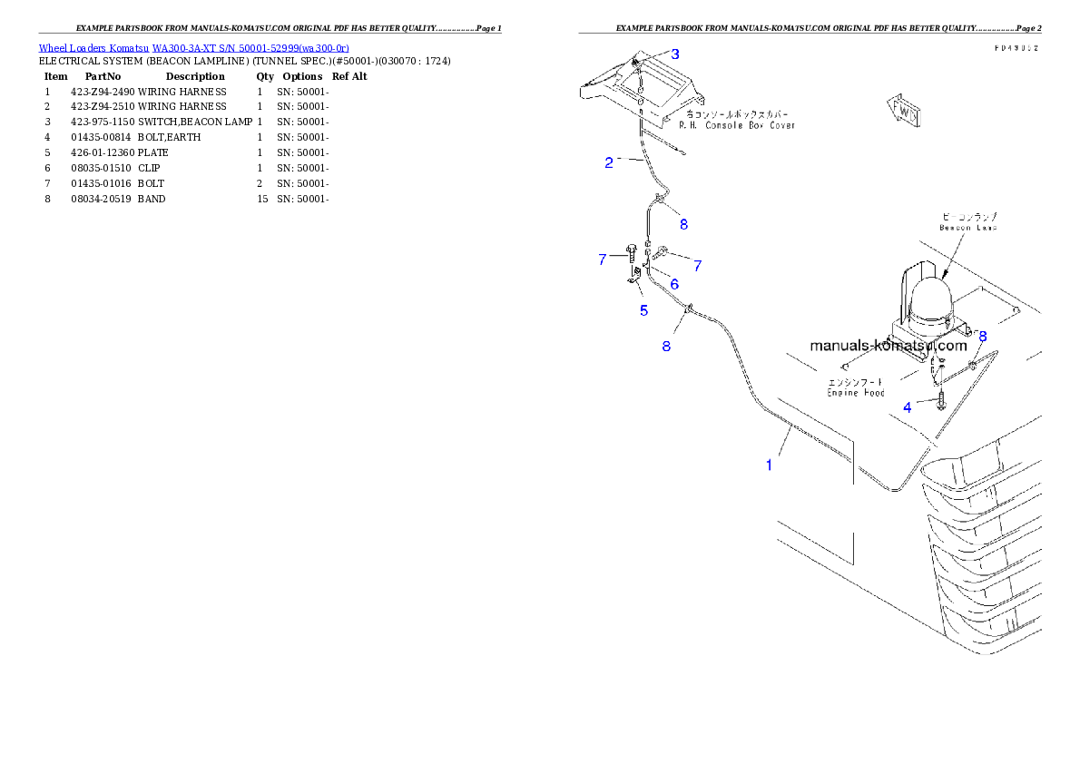 Protected: WA300-3A-XT S/N 50001-52999 Partsbook