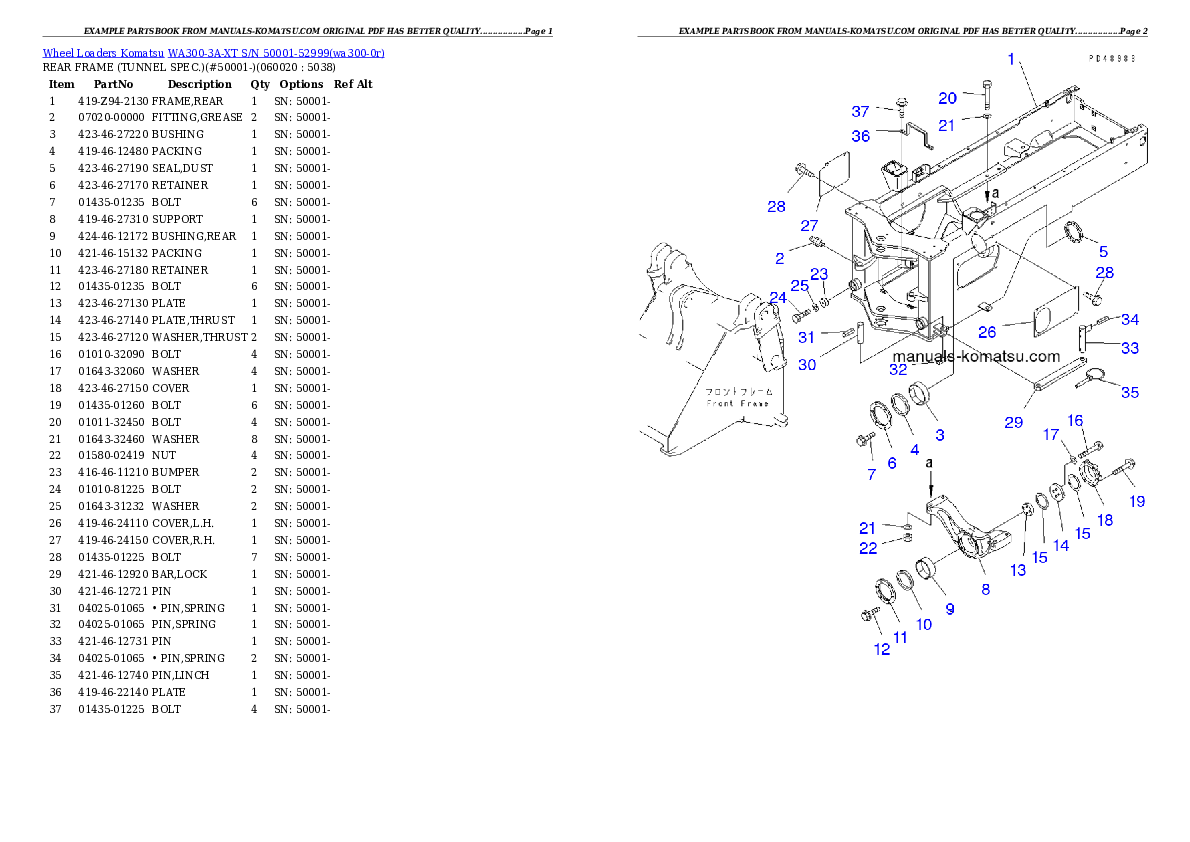 Protected: WA300-3A-XT S/N 50001-52999 Partsbook