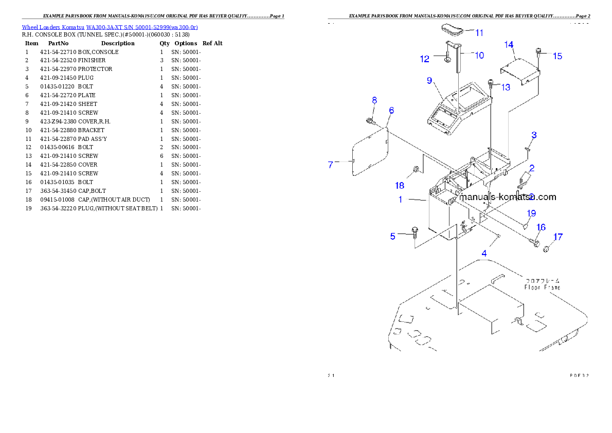 Protected: WA300-3A-XT S/N 50001-52999 Partsbook
