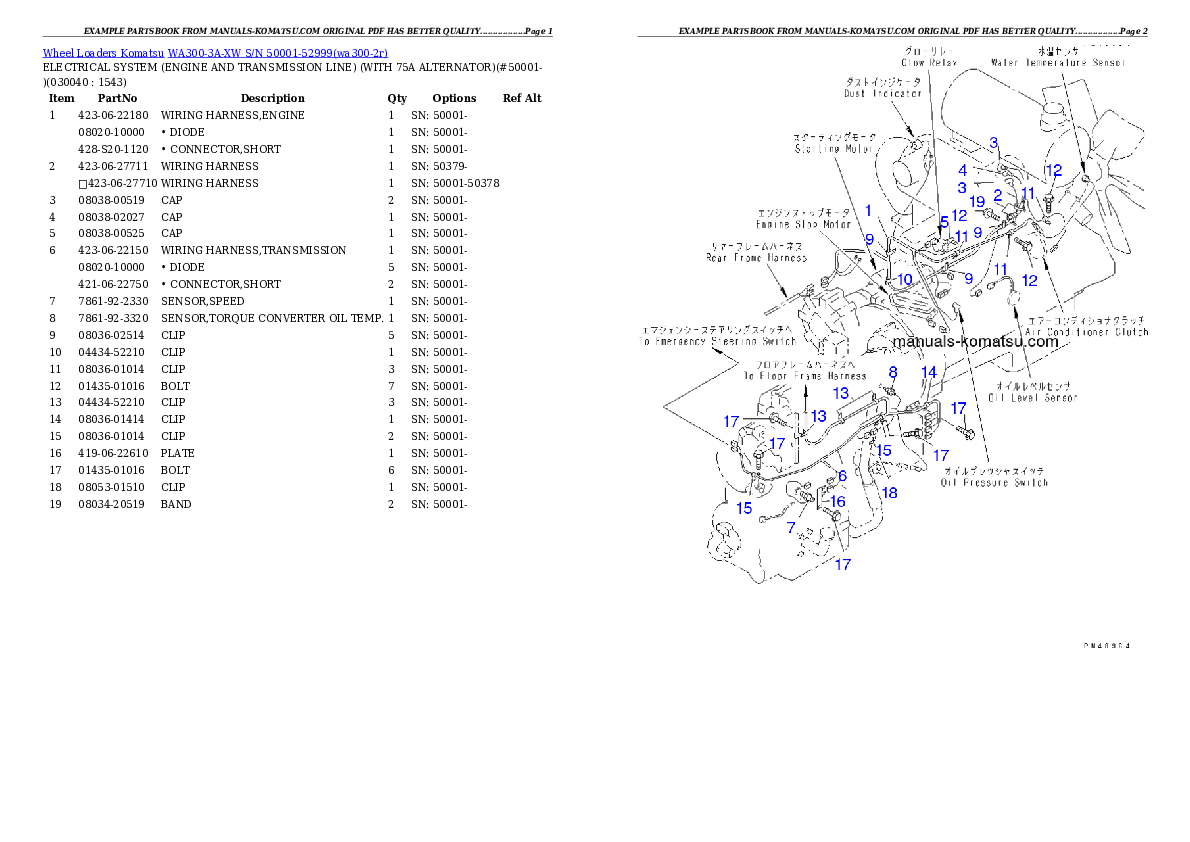Protected: WA300-3A-XW S/N 50001-52999 Partsbook