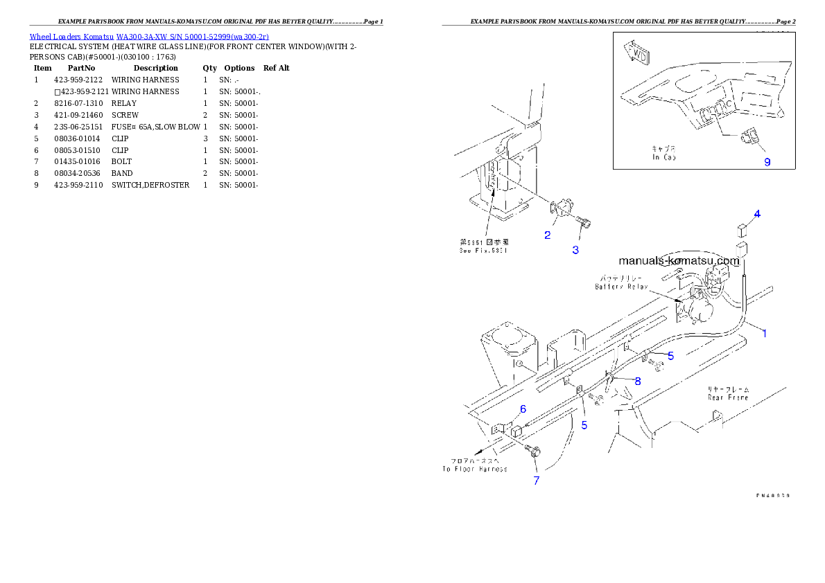Protected: WA300-3A-XW S/N 50001-52999 Partsbook