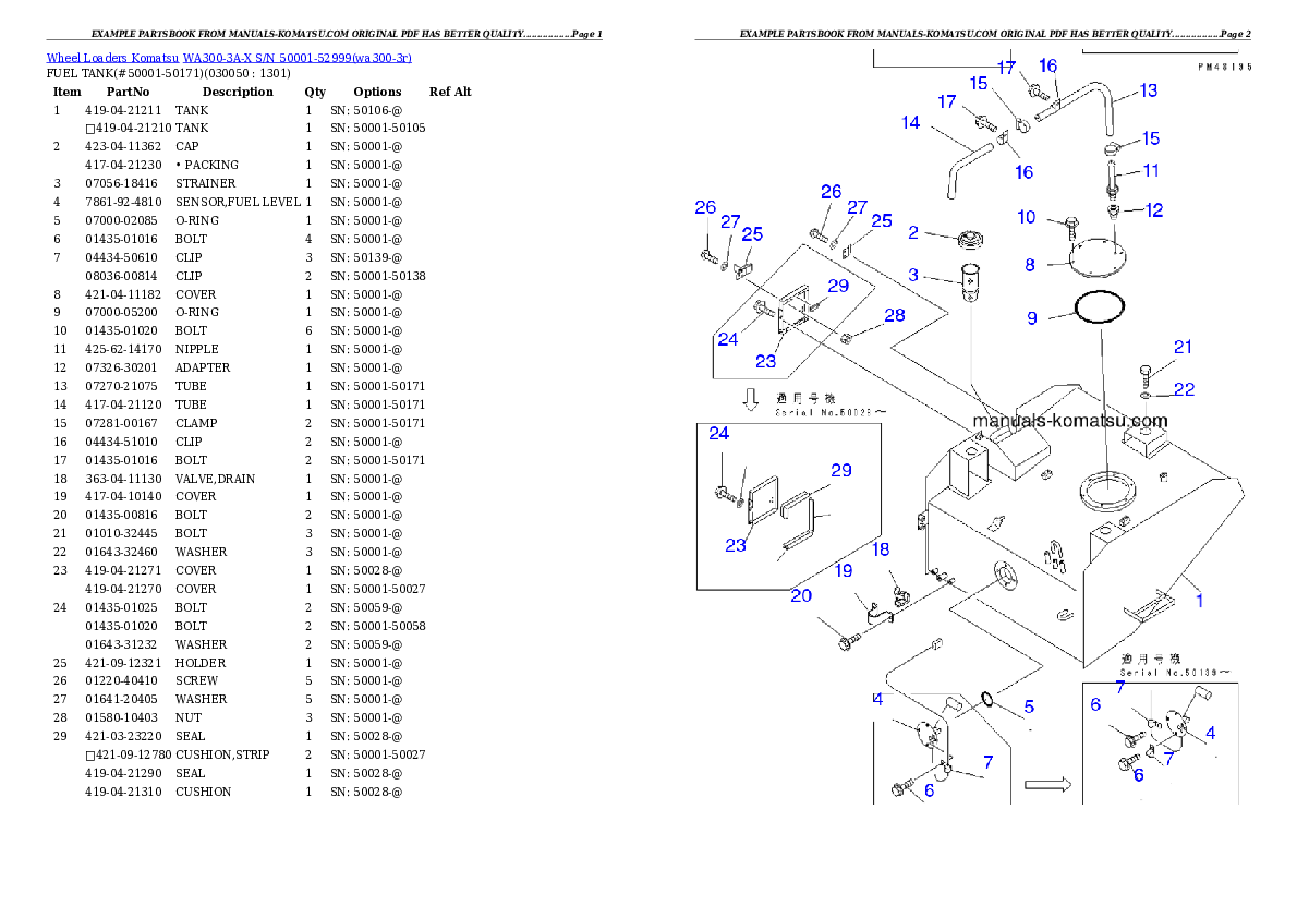 Protected: WA300-3A-X S/N 50001-52999 Partsbook