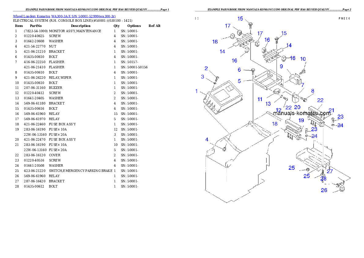 Protected: WA300-3A-X S/N 50001-52999 Partsbook