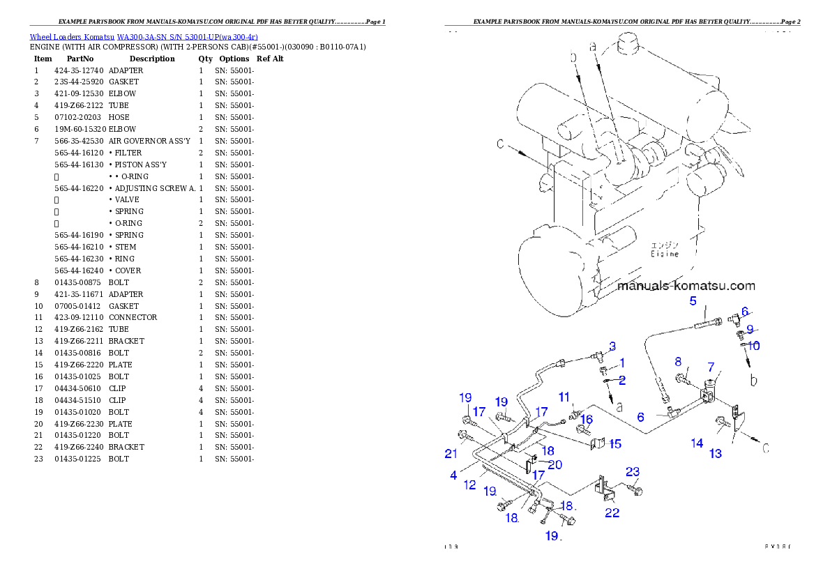 Protected: WA300-3A-SN S/N 53001-UP Partsbook