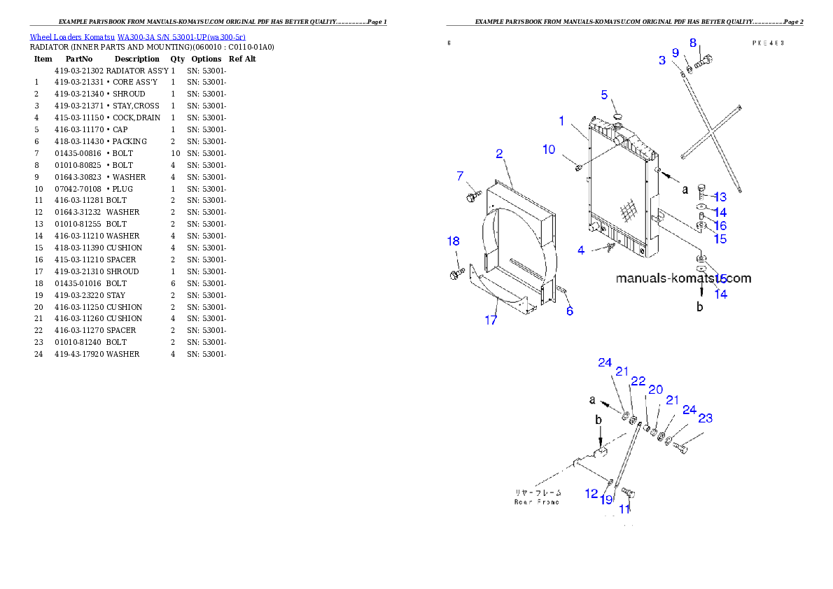 Protected: WA300-3A S/N 53001-UP Partsbook