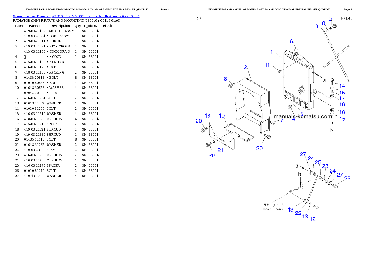 Protected: WA300L-3 S/N 53001-UP (For North America) Partsbook