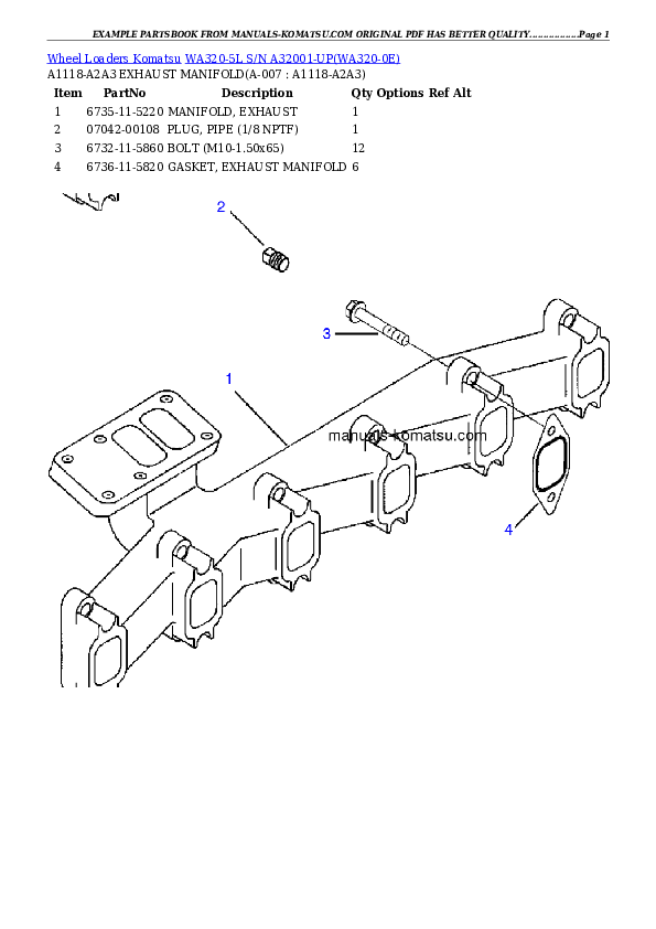 Protected: WA320-5L S/N A32001-UP Partsbook