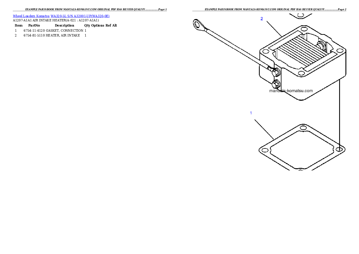 Protected: WA320-5L S/N A32001-UP Partsbook