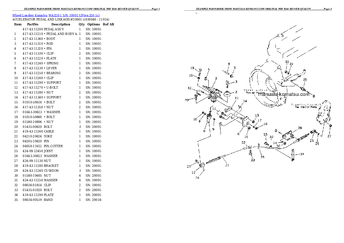 Protected: WA320-1 S/N 10001-UP Partsbook