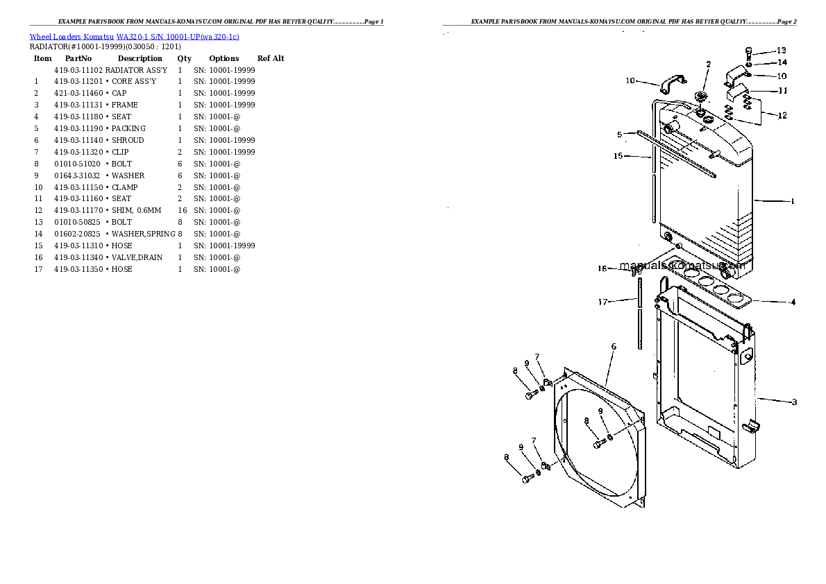Protected: WA320-1 S/N 10001-UP Partsbook