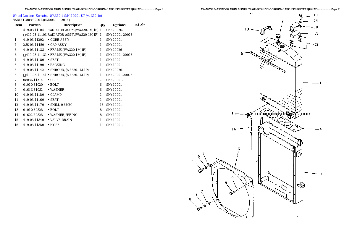 Protected: WA320-1 S/N 10001-UP Partsbook