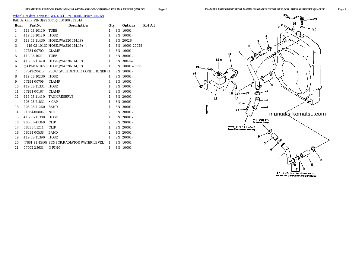 Protected: WA320-1 S/N 10001-UP Partsbook