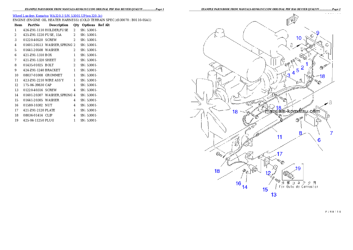 Protected: WA320-3 S/N 53001-UP Partsbook