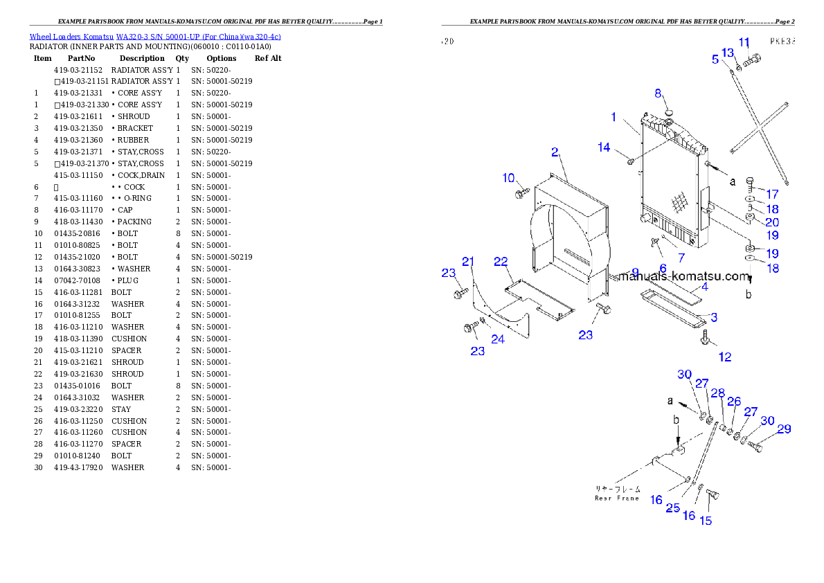 Protected: WA320-3 S/N 50001-UP (For China) Partsbook