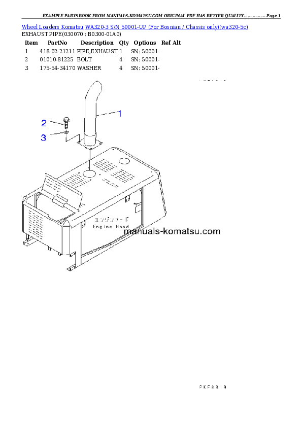Protected: WA320-3 S/N 50001-UP (For Bosnian / Chassis only) Partsbook