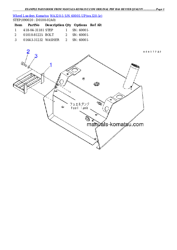 Protected: WA320-5 S/N 60001-UP Partsbook