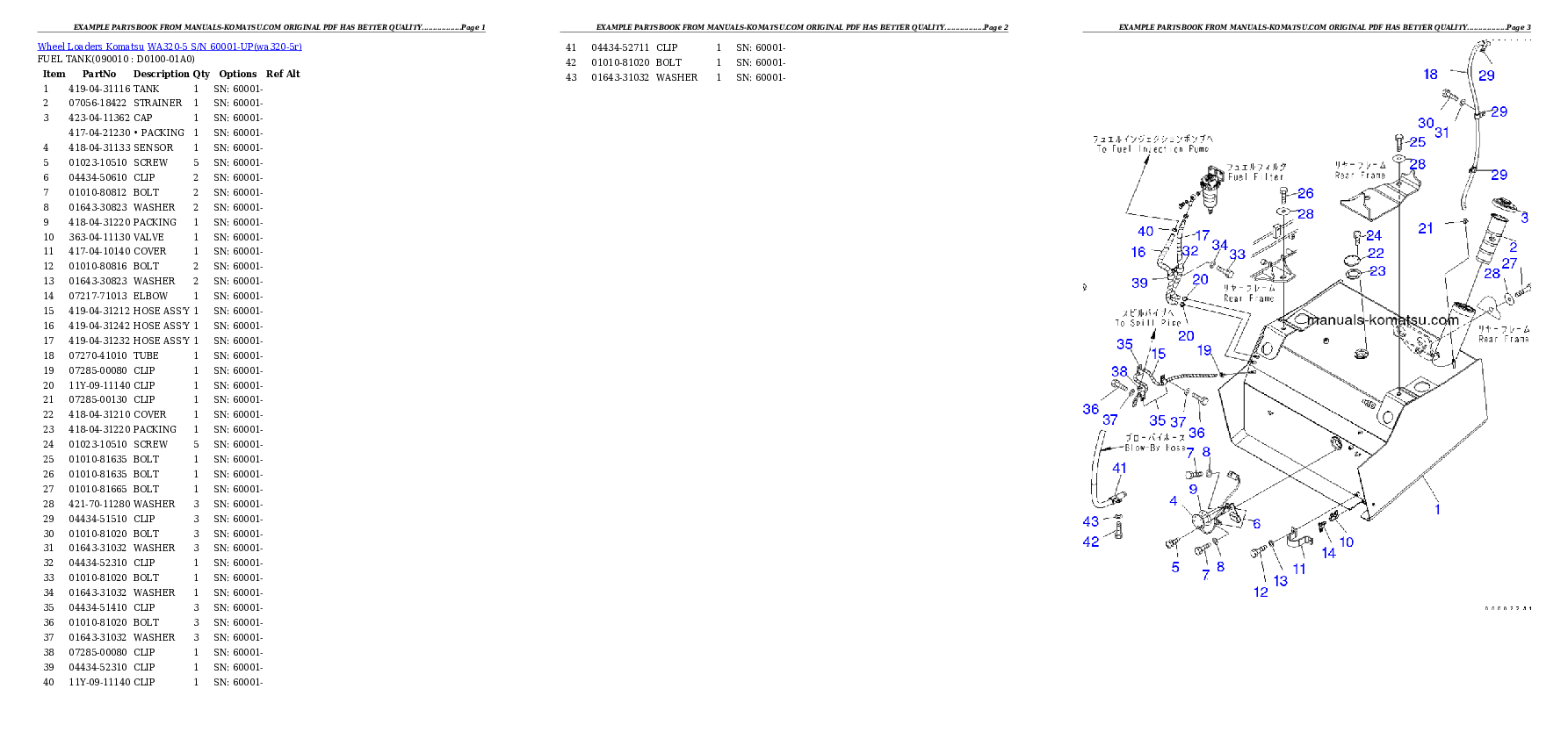 Protected: WA320-5 S/N 60001-UP Partsbook