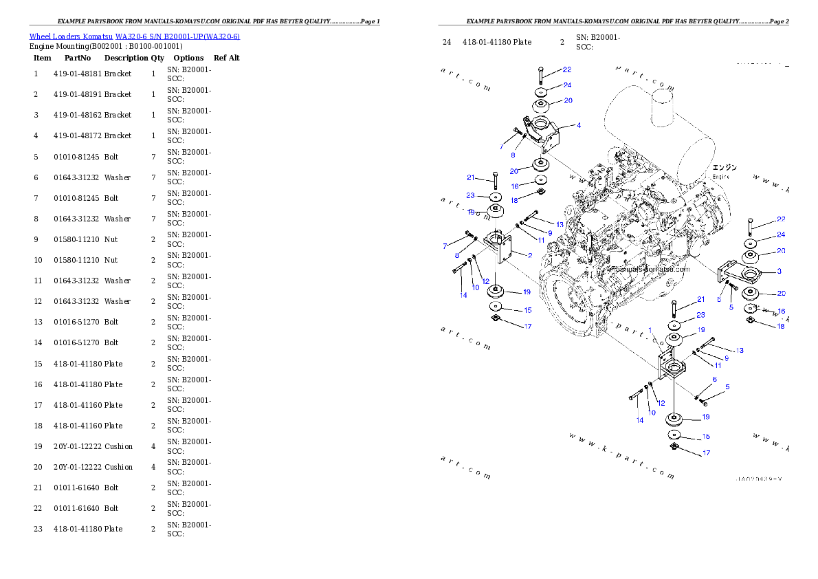 Protected: WA320-6 S/N B20001-UP Partsbook