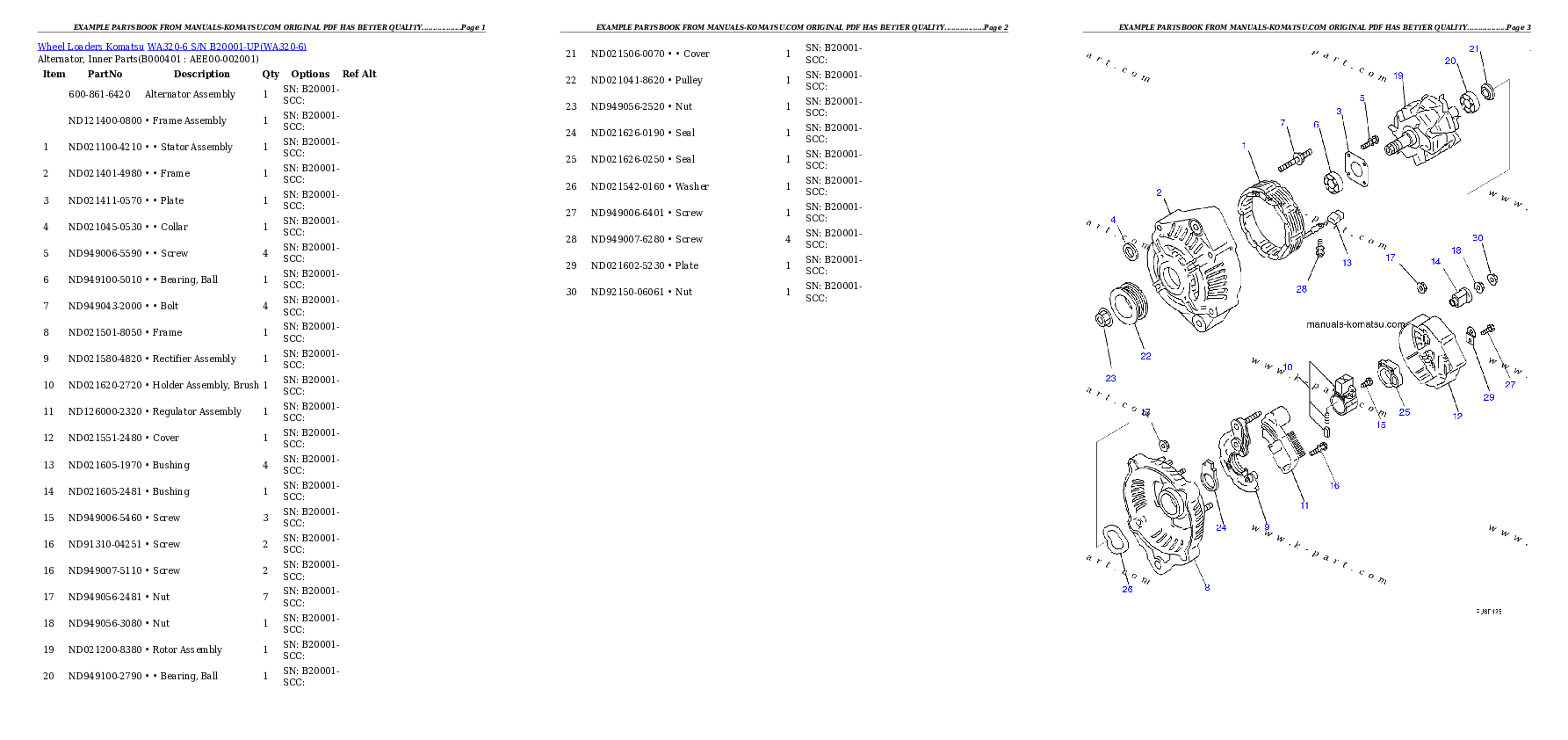Protected: WA320-6 S/N B20001-UP Partsbook
