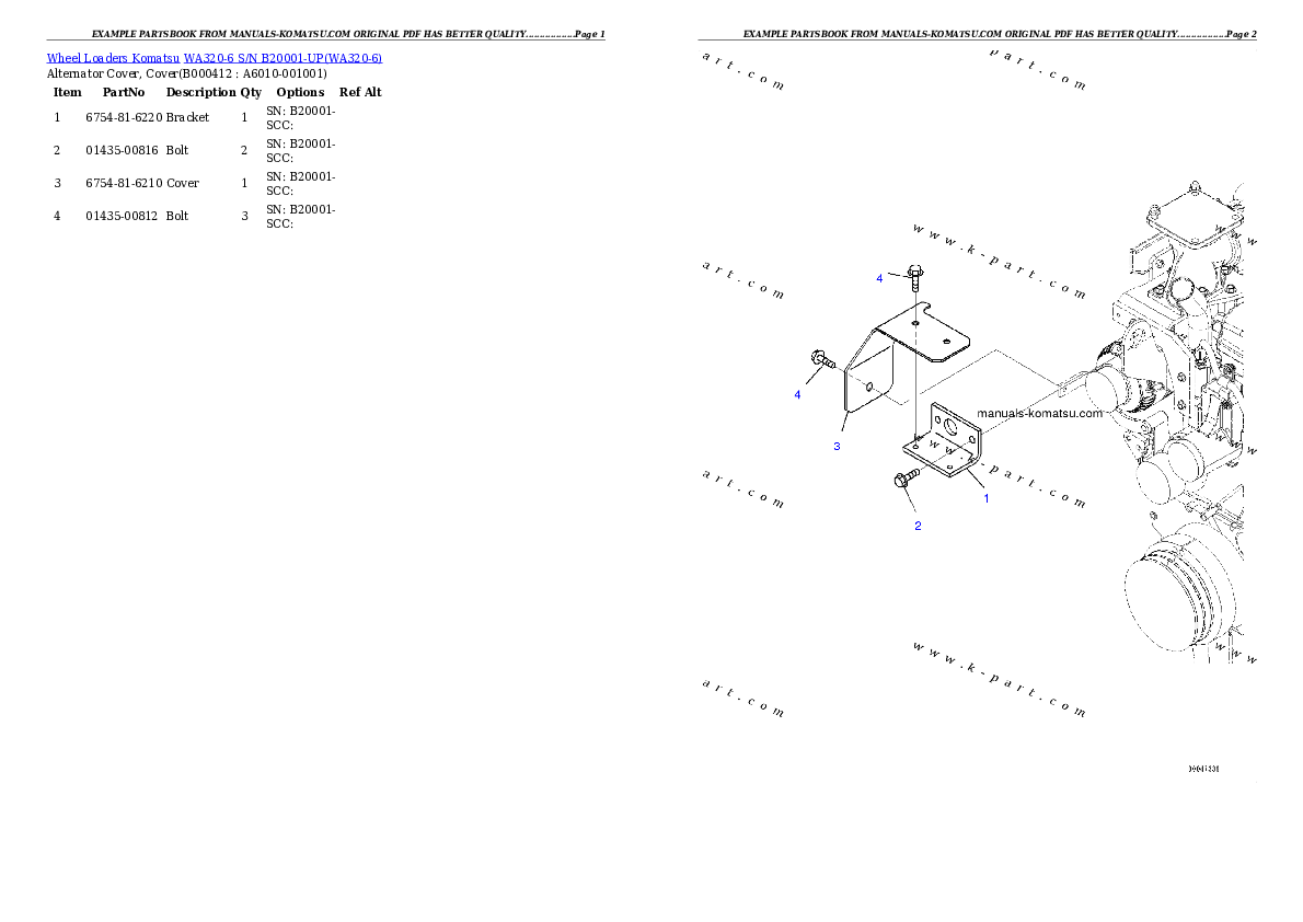 Protected: WA320-6 S/N B20001-UP Partsbook
